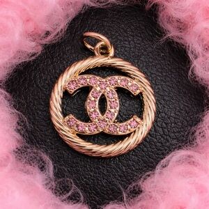Luxury Gold and Pink zipper pull or charm